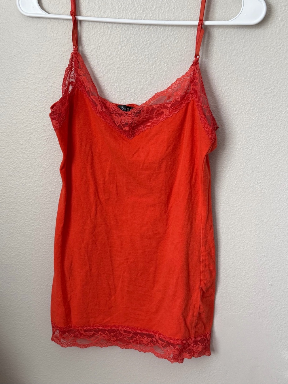Bozzolo Y2K Sleeveless Lace Trim Cami Tank Top - orange Large Fairycore - Picture 2 of 5